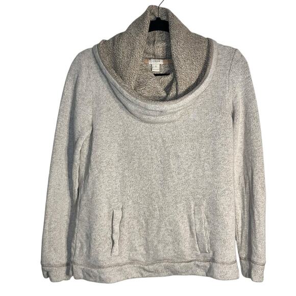 J.Crew Cowl Neck Pullover Sweatshirt B4923 Small Light Tan Wool Blend - Picture 1 of 7